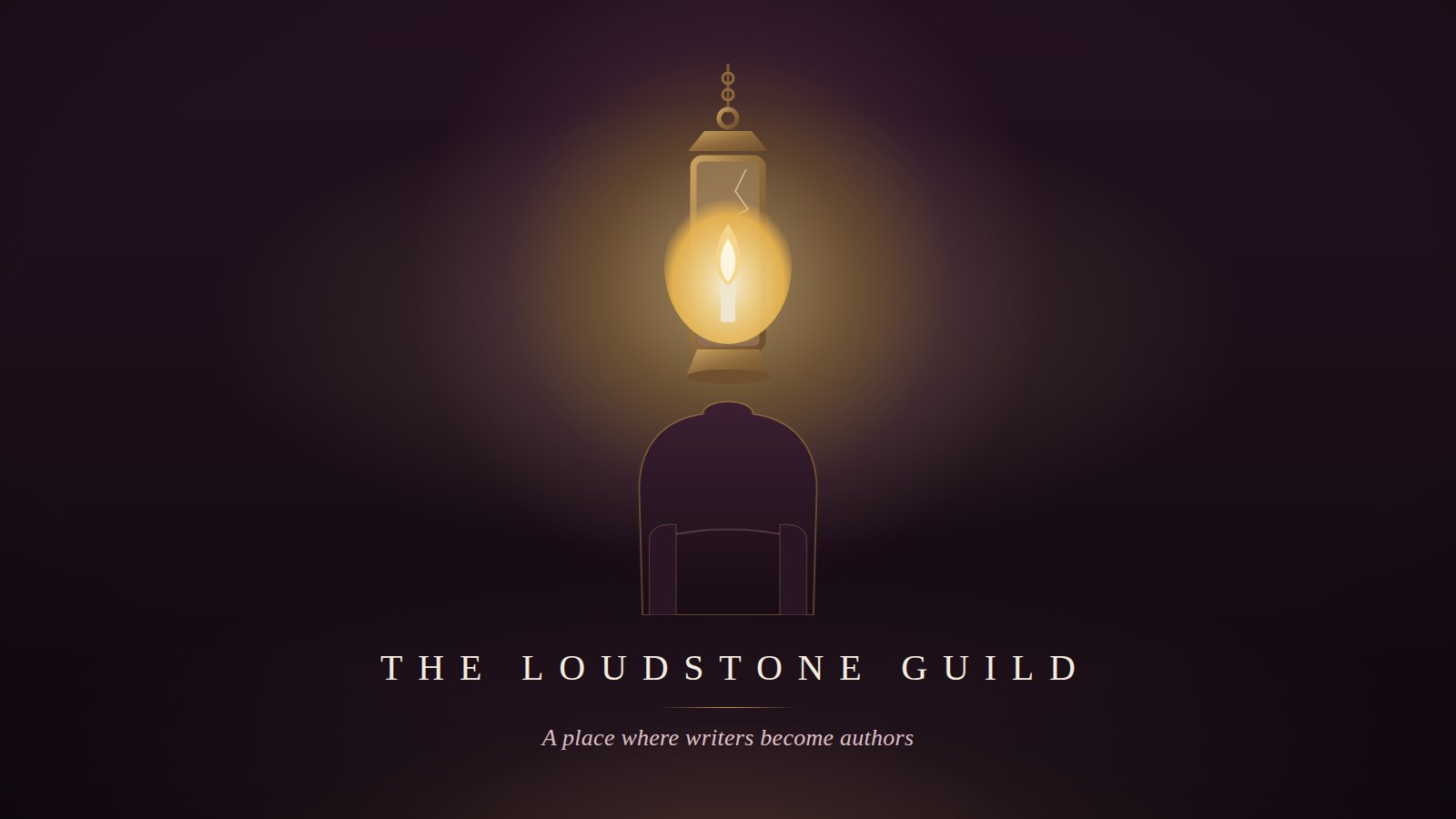 A glowing lantern and an empty chair in a warm, quiet room. The Loudstone Guild.